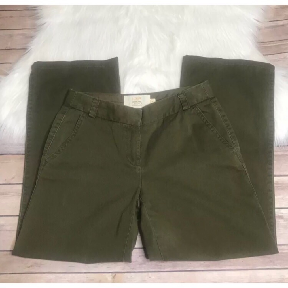 J Crew Classic twill green chino pants